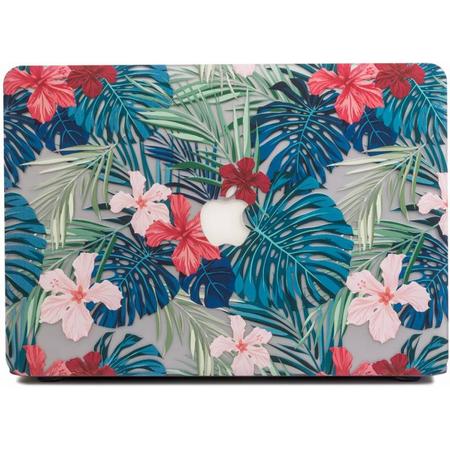 Lunso - cover hoes - MacBook 12 inch - Tropical leaves red