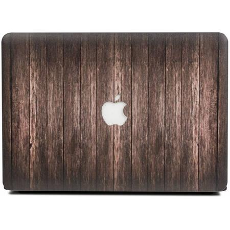 Lunso - cover hoes - MacBook Air 13 inch (A1932) - Houtlook donkerbruin