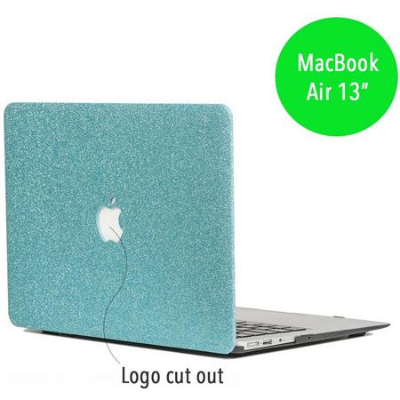 Lunso - glitter hardcase hoes - MacBook Air 13 inch - lichtblauw