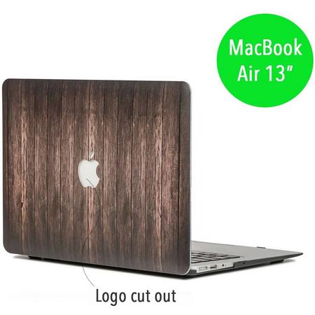 Lunso - hardcase hoes - MacBook Air 13 inch - houtlook donkerbruin