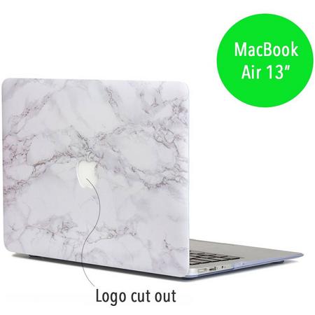 Lunso - hardcase hoes - MacBook Air 13 inch - licht marmer wit