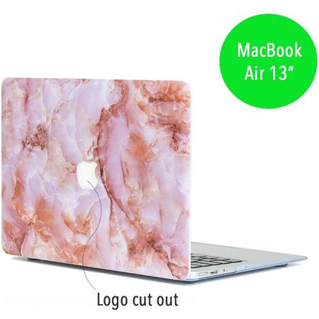 Lunso - hardcase hoes - MacBook Air 13 inch - marmer roze