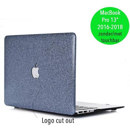 Lunso - hardcase hoes - MacBook Pro Retina 13 inch (2016-2018) - glitter blauw