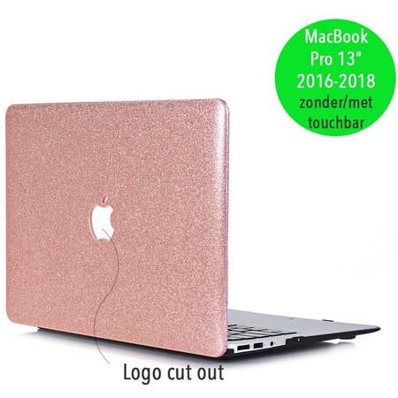 Lunso - hardcase hoes - MacBook Pro Retina 13 inch (2016-2018) - glitter roze