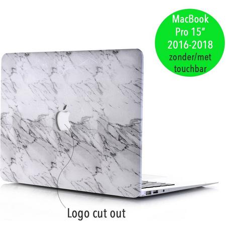 Lunso - hardcase hoes - MacBook Pro Retina 15 inch (2016-2018) - marmer wit
