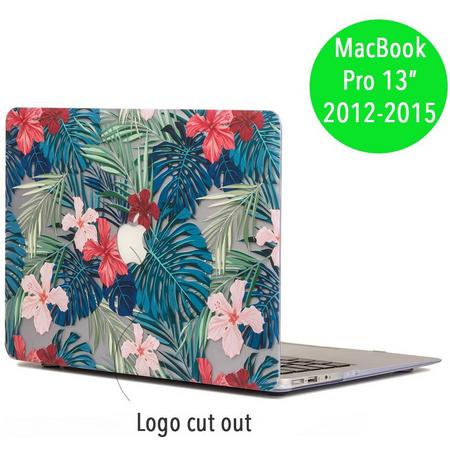 Lunso - palmboom bladeren hardcase hoes - MacBook Pro Retina 13 inch (2012-2015) - rood