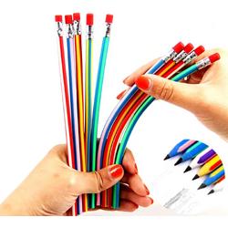 LUX- 10 potloden- Flexibele potloden-Buig potloden-potloden met gum kinderen- 10STUKS flexibel potloden