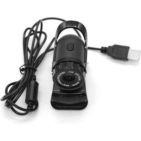 Webcam Full HD - USB Webcam met Microfoon - Webcam voor PC of Laptop - Draaibaar - Zwart