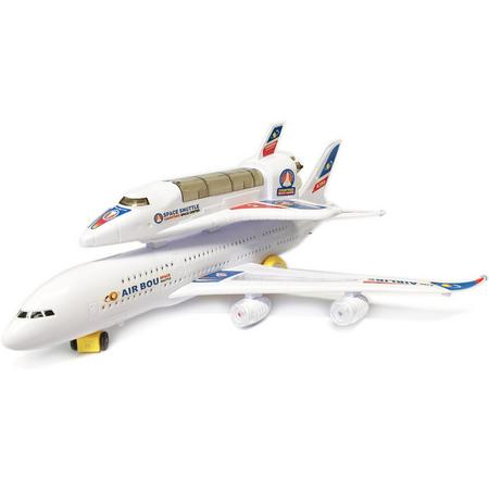 Space Shuttle Airbus speelgoed vliegtuig 44CM -met geluid en lichtjes