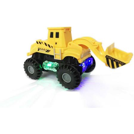 Speelgoed Graafmachine - Led lichtjes en muziek - Engineering World Truck