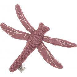 Lässig gebreid speeltje en knuffel met rammelaar knetter Garden Explorer Dragonfly red