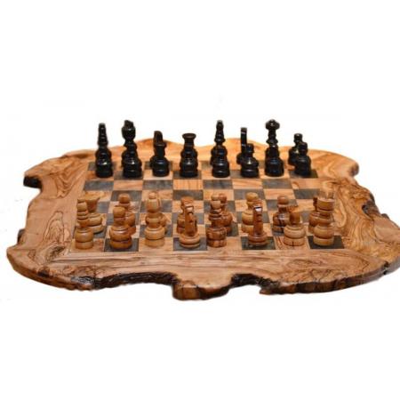 Olijfhout schaakspel 35x35 cm