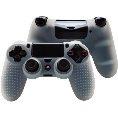 Playstation 4 Controller Siliconen Skin Grip - Playstayion Skin - PS4 - Wit - Inclusief Grip Stick Covers