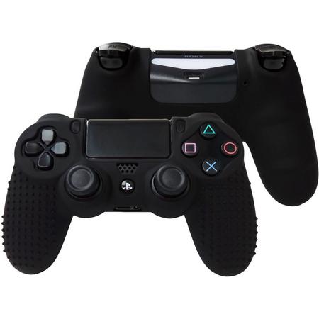Playstation 4 Controller Siliconen Skin Grip - Playstayion Skin - PS4 - Zwart - Inclusief Grip Stick Covers