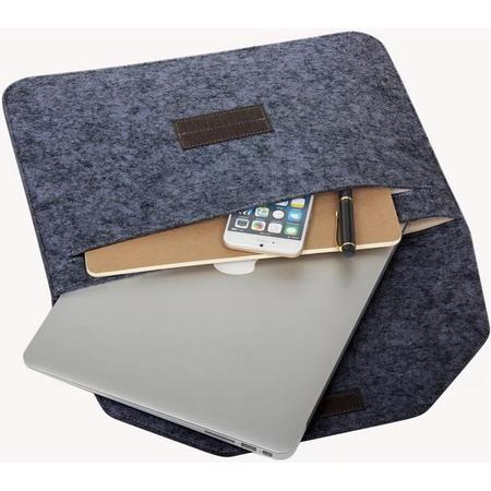 Vilten Soft Sleeve Voor de Apple Macbook Air / Pro (Retina) 15 Inch - Bescherming Cover Hoes - zwart