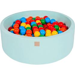 Ballenbak KATOEN Mint - 90x30 incl. 200 ballen - Geel, Rood, Donker Groen, Oranje, Blauw