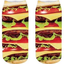 Fun sokken, kort, met grote Hamburger (31176)
