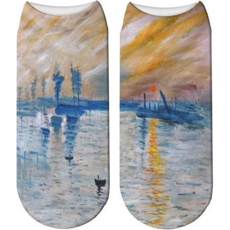 Fun sokken (kort) Impression Soleil van Claude Monet (31007)