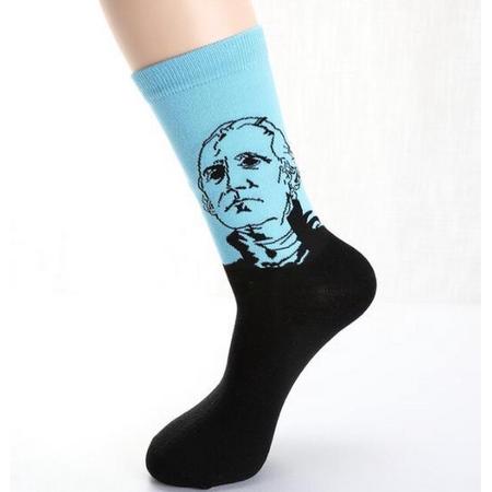 Fun sokken George Washington blauw (91057)