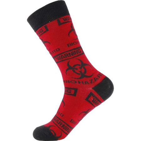 Fun sokken met Bio Hazard symbolen (30306)