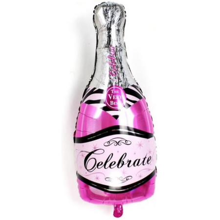 Grote Folieballon Roze Fles Celebrate the very best