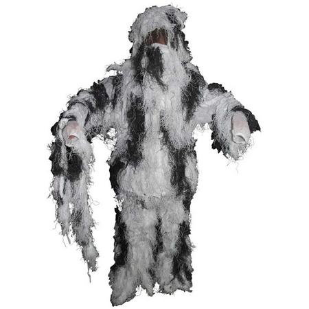 MFH Camouflage pak Ghillie Suit (Jas broek en hoed) sneeuwcamouflage