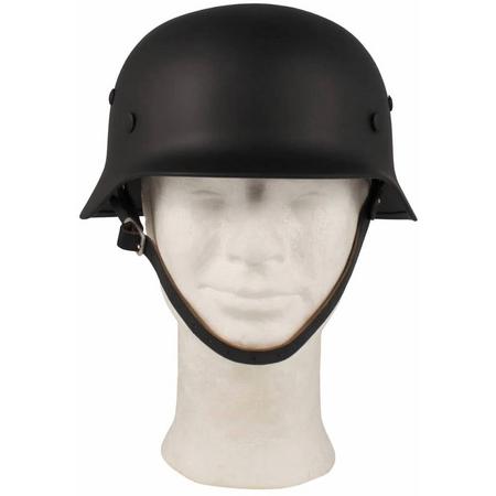 MFH Duitse helm WW II zwart met lederen binnenkant