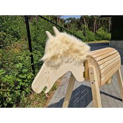 Buiten speelgoed - Stevig Houten Tuin Paard voor kinderen om op te zitten. Decoratief/educatief en creatief door zelf te lakken en te personaliseren.