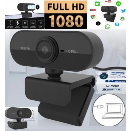 MIFOR® NIEUW 2020 Full HD 1080p Professioneel AUTOFOCUS Webcam met Microfoon - Webcam voor PC - Noise Cancelling - Geschikt voor Windows en Apple