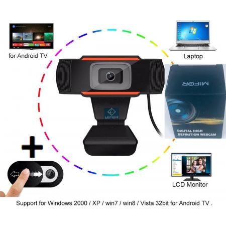 MIFOR® Webcam - 720p HD - Met microfoon en cameracover - Voor Mac en Windows