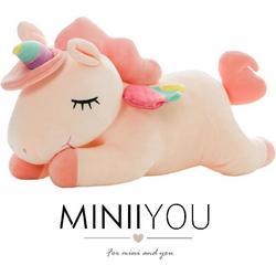 MINIIYOU - Unicorn knuffel regenboog roze - 40 cm - eenhoorn - meisje