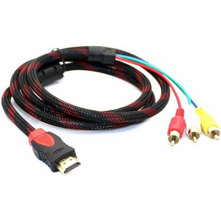 MMOBIEL HDMI naar RCA kabel voor het overdragen van signalen van HDMI naar RCA (1,5 mtr). Vergulde connectoren /1080p Full HD