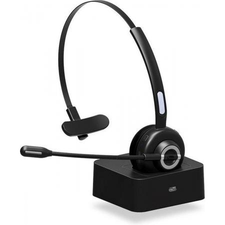 Professionele Headset met Microfoon – Bluetooth Koptelefoon Draadloos met Laadstation