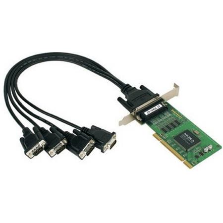 MOXA 4 Port upci Board W/DB9M Cable RS-232 CP-104UL-DB9M