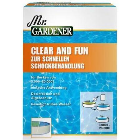MR.GARDENER HELDER EN FUN VOOR SCHOKBEHANDELING, 5 ZAKKEN zwembad MR.GARDENER CLEAR AND FUN FOR SHOCK TREATMENT, 5 BAGS for pool