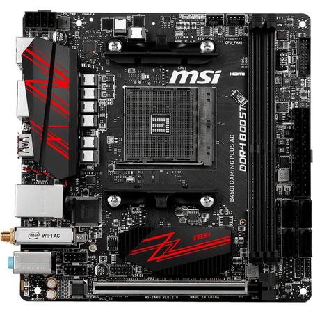 MSI B450I GAMING PLUS AC Socket AM4 AMD B450 Mini ITX