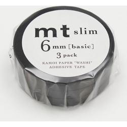 MT washi tape 3 set black 6 mm