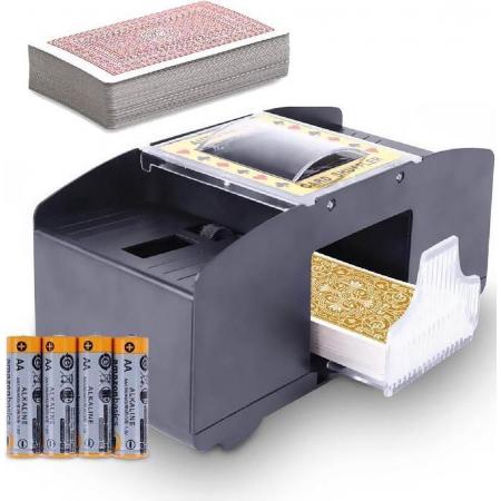 MUSS® Kaartenschudmachine - Set - Inclusief Spel Kaarten En 4 Batterijen - Kaartenschudder - Schudmachine - Kaarten - Poker