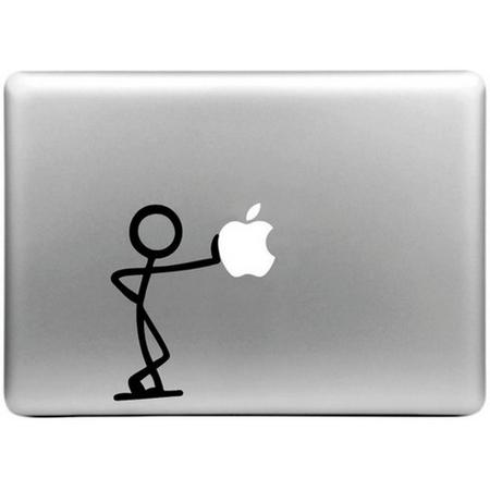 MacBook sticker - poppetje leunt