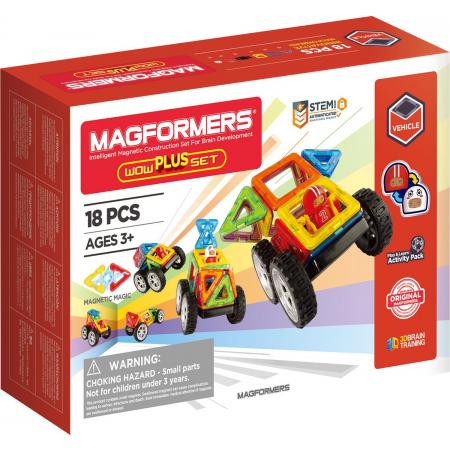Magformers Wow Plus Set - bouwset 18 stuks- magnetisch speelgoed- speelgoed 3,4,5,6,7 jaar jongens en meisjes– Montessori speelgoed- educatief speelgoed- constructie speelgoed