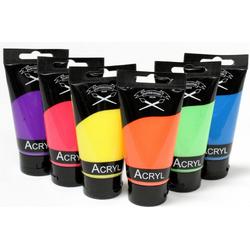 Acryl verfset 6 tubes Neon