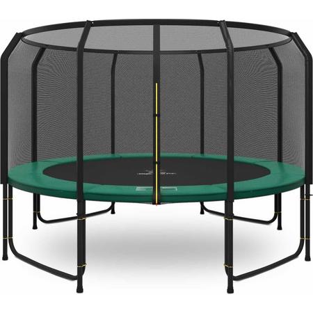 Magic Jump Fiber trampoline 427 cm Groen met veiligheidsnet