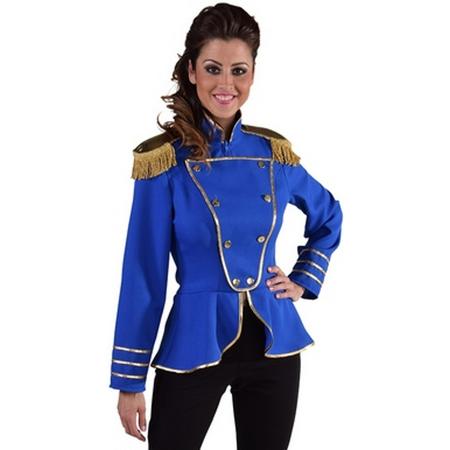 Blauw uniform jasje voor dames met gouden epauletten - maat 50-52
