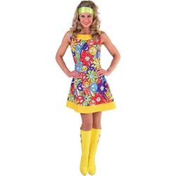 Happy Hippie jurkje - Flower Power kostuum dames maat 46/48