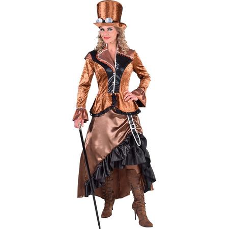 Steampunk jurk brons - Verkleedkleding dames - kostuum maat S (36)