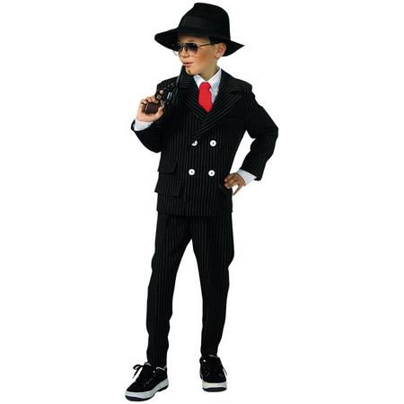 Tweedelig krijtstreeppak Gangster - Maffia verkleedkleding jongens maat 170-176