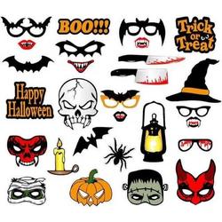 MagieQ Photobooth Props - Halloween Decoratie - Foto Props - Halloween Accesoires -  Versiering - Horror - Eng - Papier