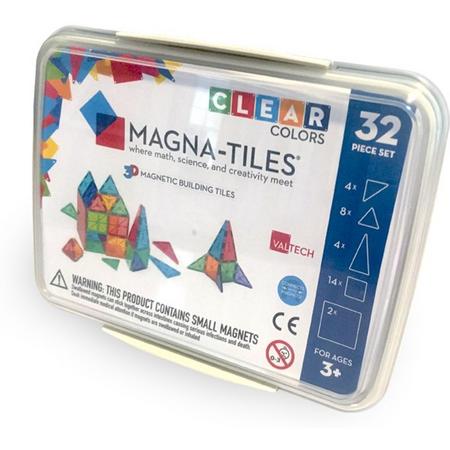 Magna-Tiles Clear Colors 32 in Opbergbox - Magnetisch Speelgoed