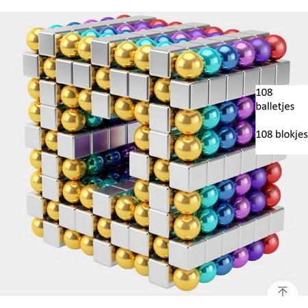 neocube magneetballetjes Balls & blocks  totaal 216 stuks 5 mm