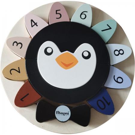 Pinguïn puzzel met cijfers - Hout